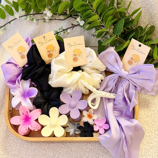 Lilac and Luxe Set - 12-piece lilac and neutral claw clip collection Pakistan