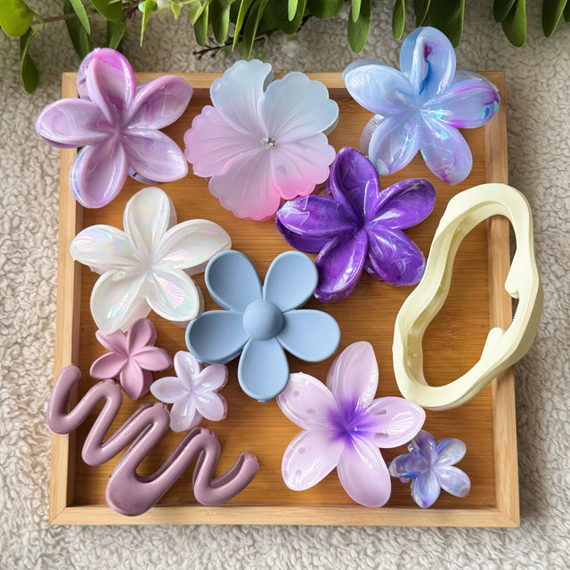 Lilac Dream Set - lilac themed hair accessories claw clips and clips set Pakistan