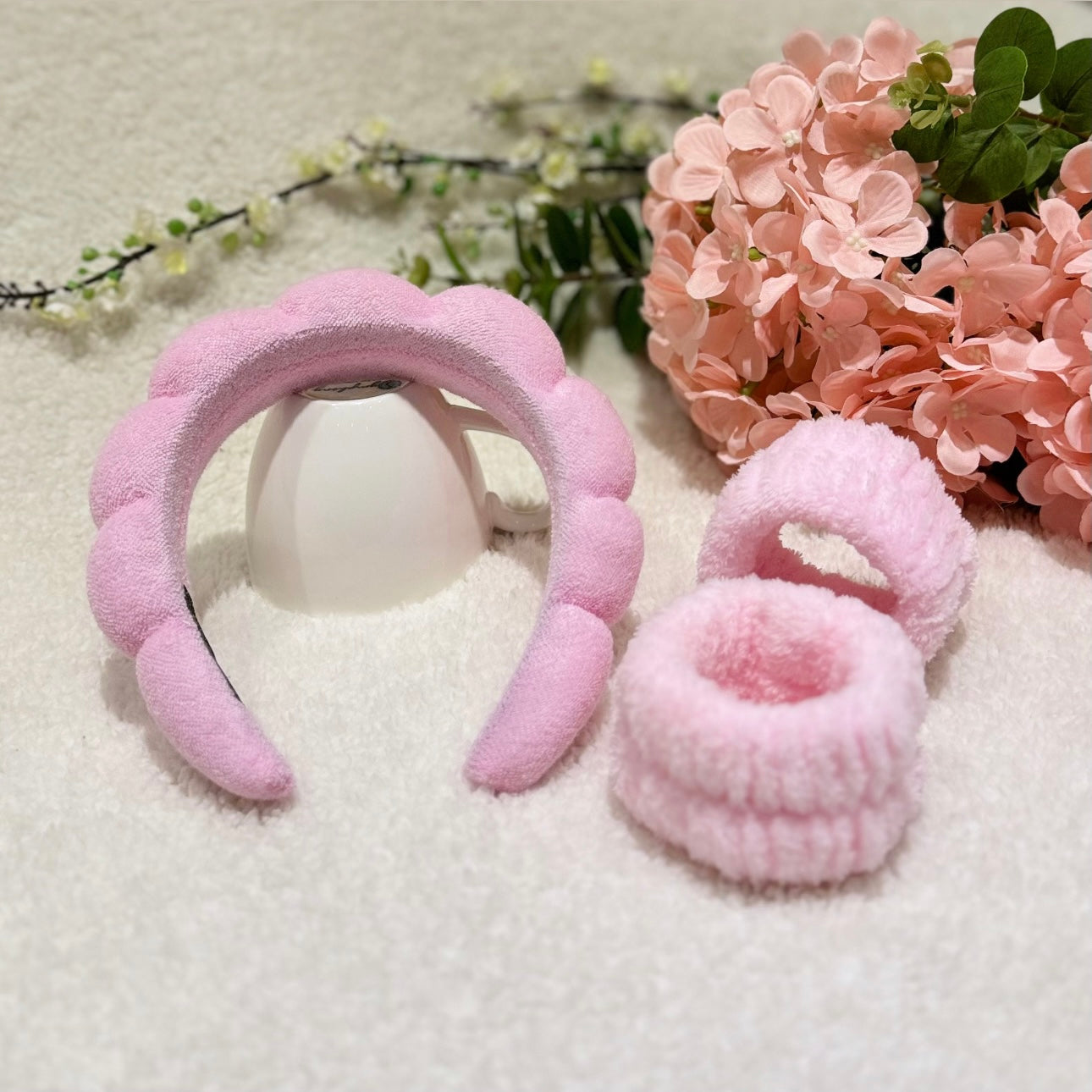 Skincare Headband & Wristband Set