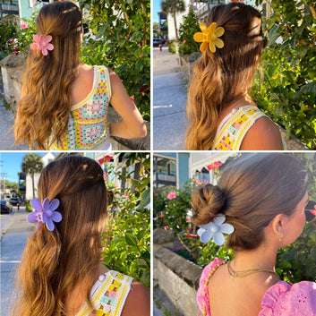 Flower Claw Clips - Pack Of 5