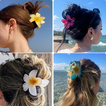 Pack Of 5 Tropical Flower Hair Clips