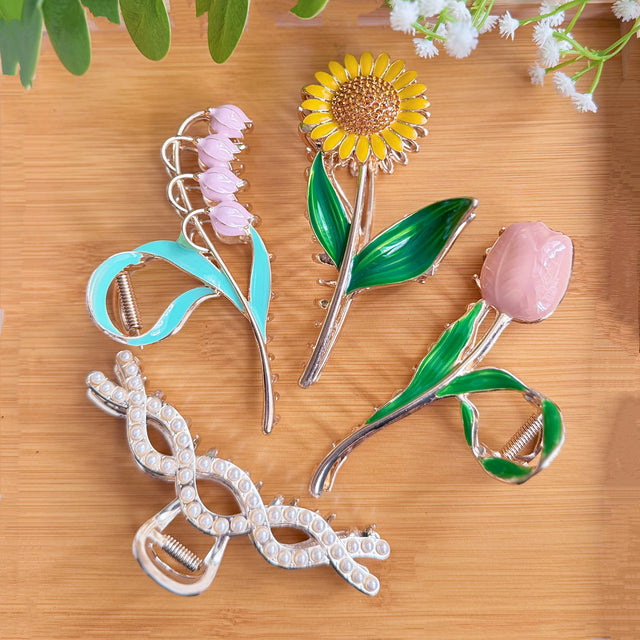 Secret Garden Collection 4 Pcs - coordinated floral hair accessories gift set Pakistan