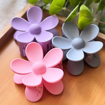 Flower Claw Hairclips - Pack Of 3