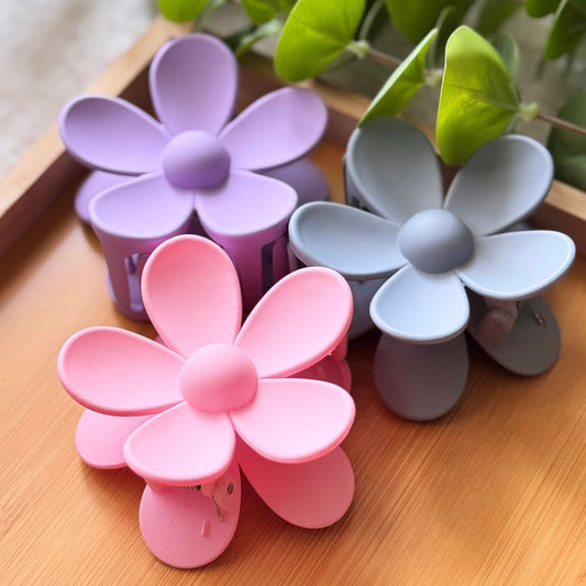 Flower Claw Hairclips - Pack Of 3