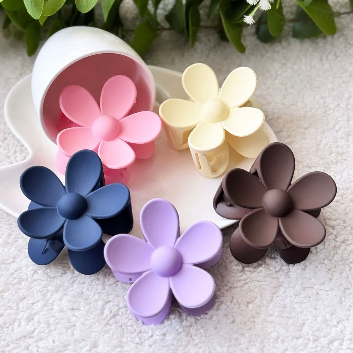 Flowe Clips Flower Claw Clips Pack of 5 | Hair Accessories Pakistan