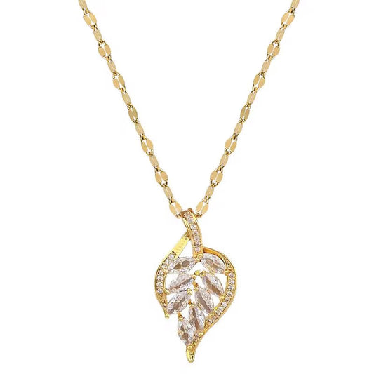 Crystal Leaf Pendant