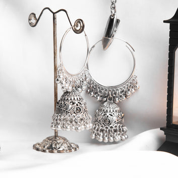 Silver Sparkle Jhumka