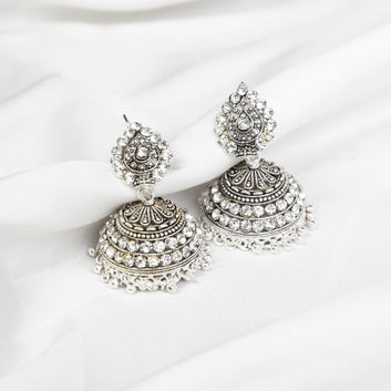 Silver Drop Jhumka