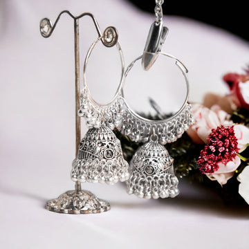 Silver Sparkle Jhumka