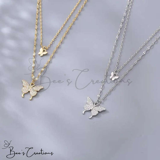 Double Layer Butterfly Necklace